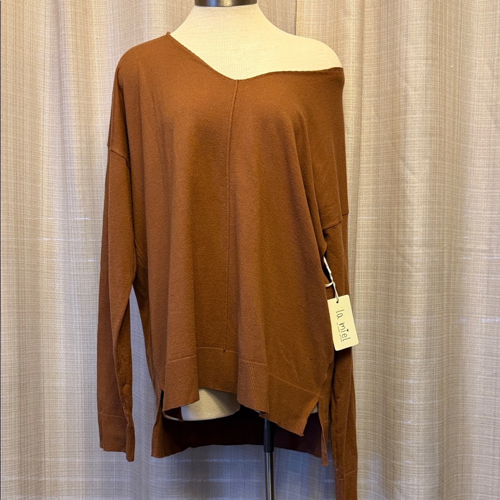 Brown Asymmetrical Sweater